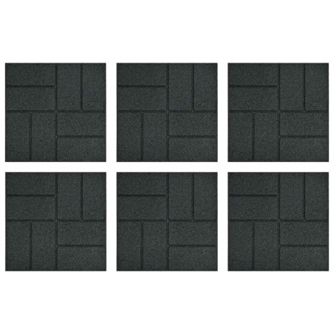 VidaXL Kamień kroczący 6 pcs Czarny 40,5 x 40,5 x 2 cm Guma