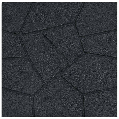 VidaXL Kamień kroczący 6 pcs Czarny 40,5 x 40,5 x 2 cm Guma