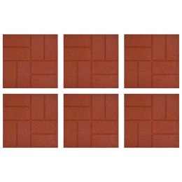 VidaXL Kamień kroczący 6 pcs Czerwony 40,5 x 40,5 x 2 cm Guma