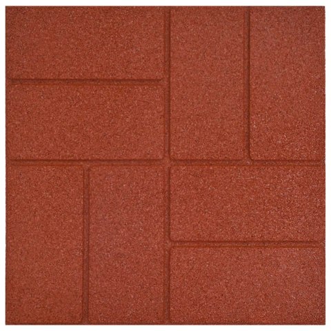 VidaXL Kamień kroczący 6 pcs Czerwony 40,5 x 40,5 x 2 cm Guma