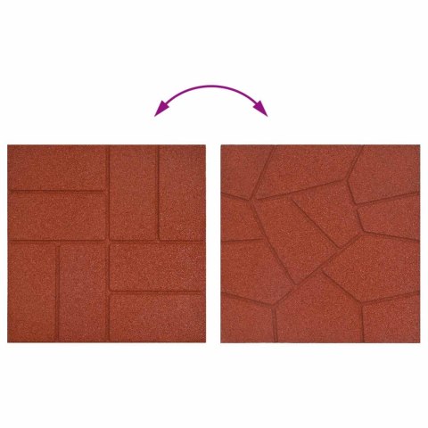 VidaXL Kamień kroczący 6 pcs Czerwony 40,5 x 40,5 x 2 cm Guma