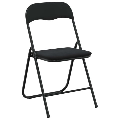 VidaXL Krzesło składane 2 pcs Czarny 48 x 44 x 78 cm Aksamit