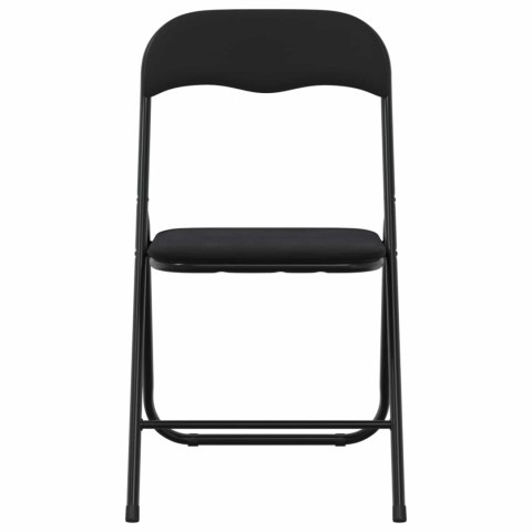 VidaXL Krzesło składane 2 pcs Czarny 48 x 44 x 78 cm Aksamit