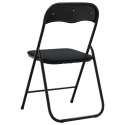 VidaXL Krzesło składane 2 pcs Czarny 48 x 44 x 78 cm Aksamit