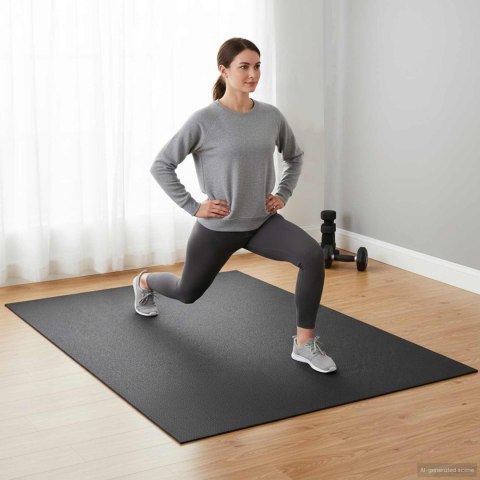 VidaXL Mata ochronna do sportu Czarny 243 x 152 x 0,6 cm