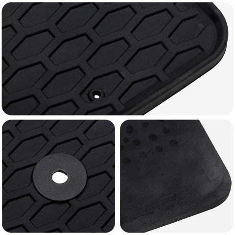 VidaXL Mata samochodowa 3 pcs Czarny Guma
