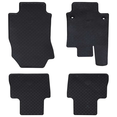 VidaXL Mata samochodowa 4 pcs Czarny Guma