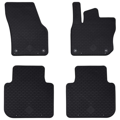 VidaXL Mata samochodowa 4 pcs Czarny Guma