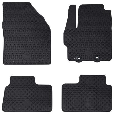 VidaXL Mata samochodowa 4 pcs Czarny Guma