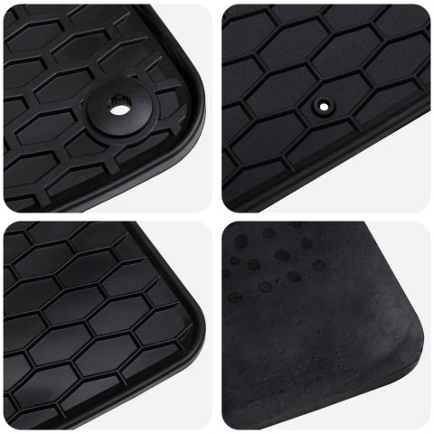 VidaXL Mata samochodowa 4 pcs Czarny Guma