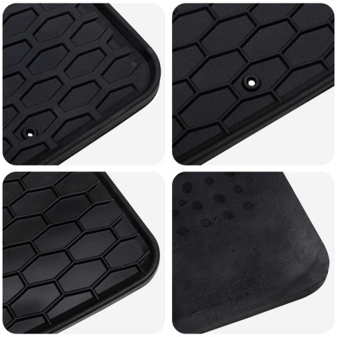 VidaXL Mata samochodowa 4 pcs Czarny Guma
