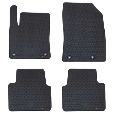 VidaXL Mata samochodowa 4 pcs Czarny Guma