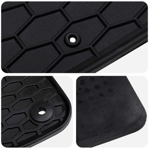 VidaXL Mata samochodowa 4 pcs Czarny odpowiedni dla VW POLO 2021- Guma