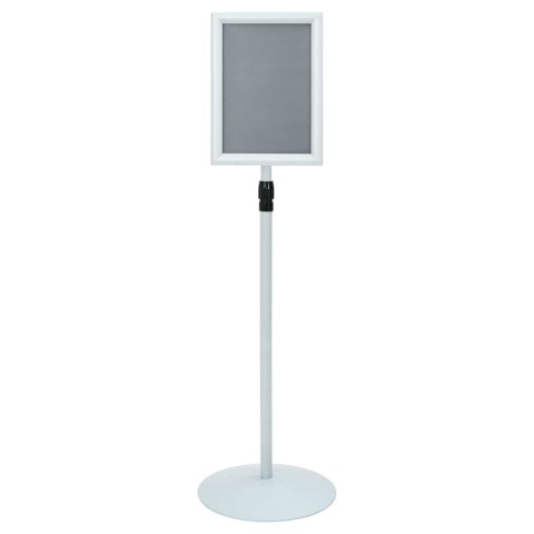 STOJAK NA PLAKATY SREBRNY 33X33X123CM PVC I STAL