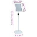 STOJAK NA PLAKATY SREBRNY 33X33X126CM PVC I STAL