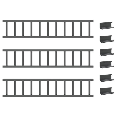 VidaXL Stróż śniegu na dachu Antracyt 300 x 2,5 x 20 cm Stal