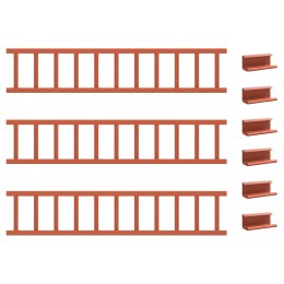 VidaXL Stróż śniegu na dachu Czerwony 300 x 2,5 x 20 cm Stal