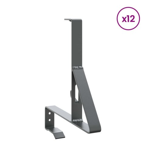 VidaXL Wsparcie dla zabezpieczenia śniegu 12 pcs Antracyt Stal