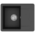 VidaXL Zlew Czarny 560 x 460 mm 80% Kwarc i 20% Żywica