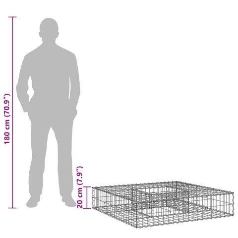 VidaXL Podniesione łóżko gabionowe Srebrny
