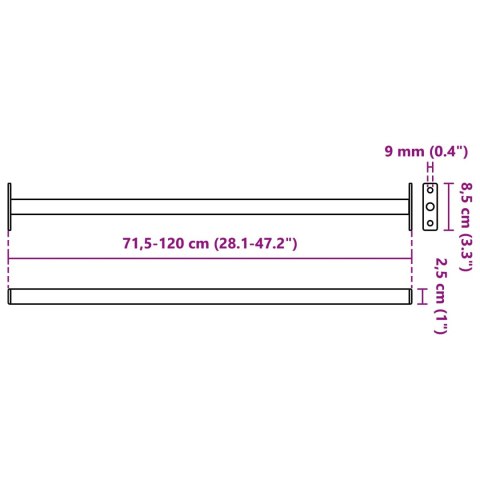 VidaXL Regulowany zabezpieczenie okienne Biały 710 -1200 mm Stal