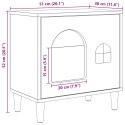 VidaXL Koty Dom Czarny 51 x 30 x 52 cm Materiał drewnopochodny