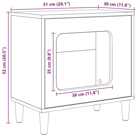 VidaXL Koty Dom Sonoma 51 x 30 x 52 cm Materiał drewnopochodny