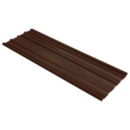 VidaXL Panel dachowy 12 pcs Brązowy 129 x 45 cm Stal galwanizowana