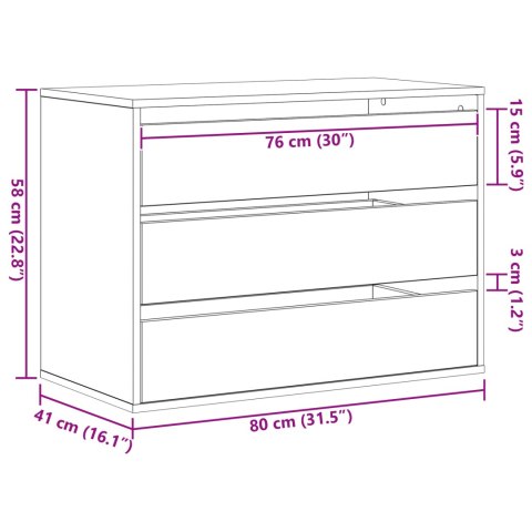 VidaXL Szafka z Szufladami z szufladą Czarny 80 x 41 x 58 cm