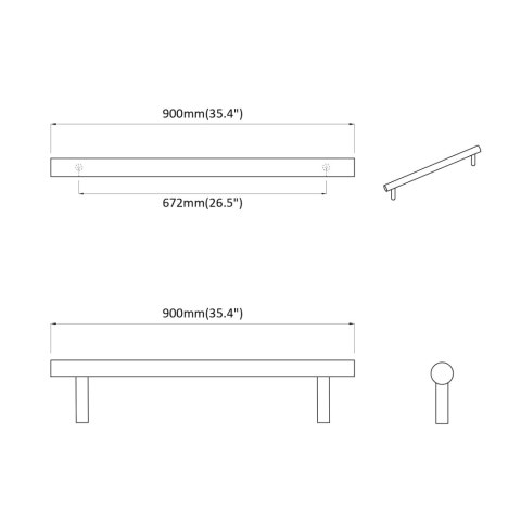 VidaXL Uchwyt do szafki 12 pcs Srebrny 900 mm Stal nierdzewna