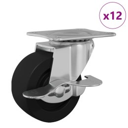 VidaXL Wózek 12 pcs czarno-srebrny 50,7 x 50,7 x 24,4 mm