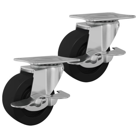 VidaXL Wózek 2 pcs czarno-srebrny 50,7 x 50,7 x 24,4 mm Żelazo i nylon