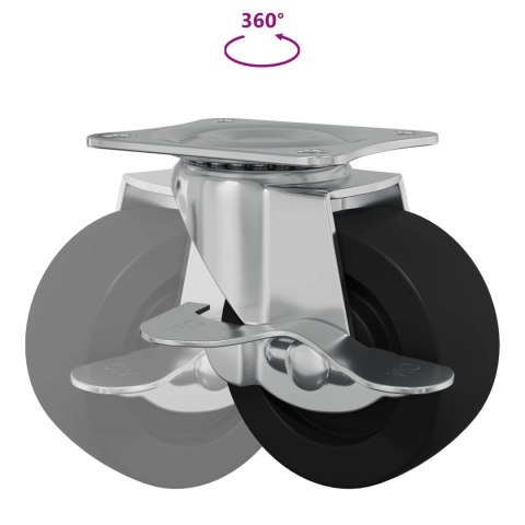 VidaXL Wózek 2 pcs czarno-srebrny 50,7 x 50,7 x 24,4 mm Żelazo i nylon