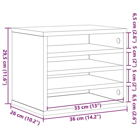 VidaXL Organizator biurka Dąb rzemieślniczy 36 x 26 x 29,5 cm