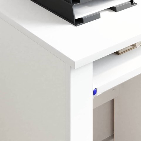 VidaXL Biurko na kółkach Biały 91 x 50 x 77 cm Materiał drewnopochodny