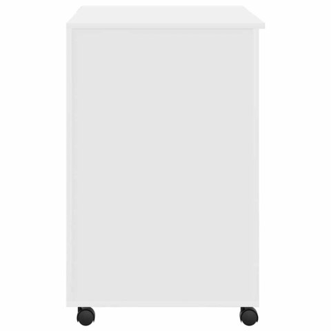 VidaXL Biurko na kółkach Biały 91 x 50 x 77 cm Materiał drewnopochodny