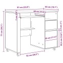 VidaXL Biurko na kółkach Biały 91 x 50 x 77 cm Materiał drewnopochodny