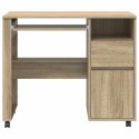 VidaXL Biurko na kółkach z szufladą z półką Dąb Sonoma 91 x 50 x 77 cm
