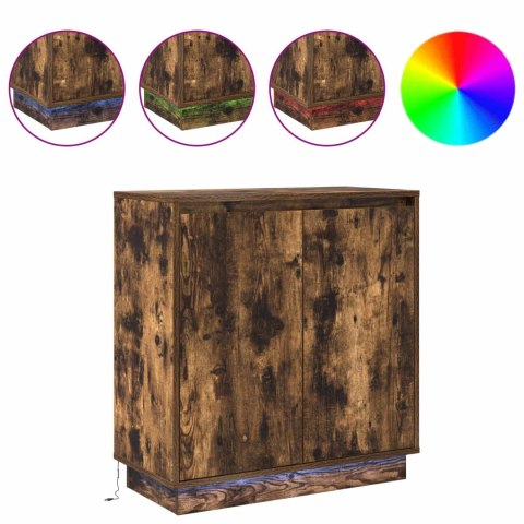 VidaXL Komoda LED Dąb wędzony 71 x 34,5 x 75 cm