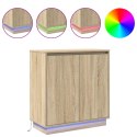 VidaXL Komoda LED dąb Sonoma 71 x 34,5 x 75 cm Materiał drewnopochodny
