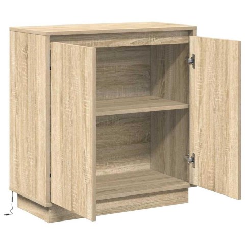 VidaXL Komoda LED dąb Sonoma 71 x 34,5 x 75 cm Materiał drewnopochodny