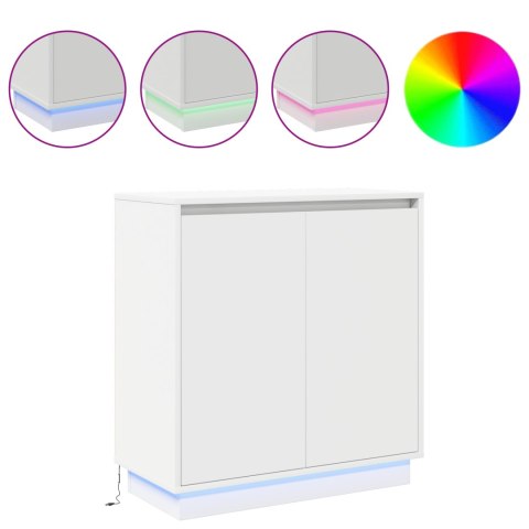 VidaXL Komoda LED dla Biały 71 x 34,5 x 75 cm Materiał drewnopochodny