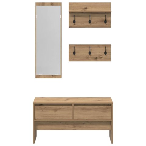 VidaXL Zestaw mebli do przedpokoju z szufladą 4 pcs Dąb rzemieślniczy