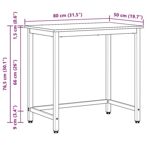 VidaXL stół Dąb Sonoma 80 x 50 x 76,5 cm Drewno inżynieryjne i stal