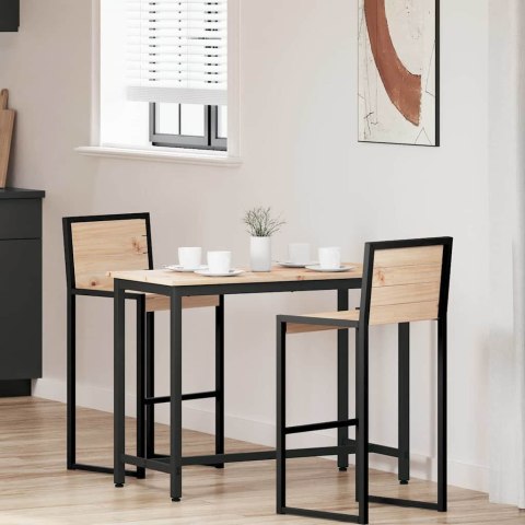 VidaXL stół Naturalny 100 x 50 x 77 cm Drewno inżynieryjne i stal