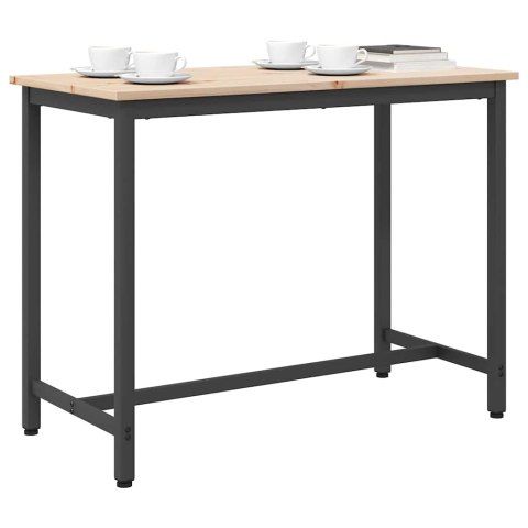 VidaXL stół Naturalny 100 x 50 x 77 cm Drewno inżynieryjne i stal