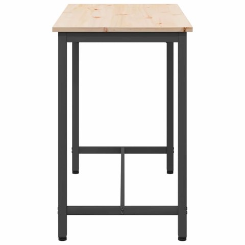 VidaXL stół Naturalny 100 x 50 x 77 cm Drewno inżynieryjne i stal