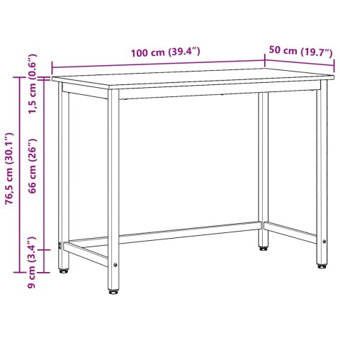 VidaXL stół Szary Sonoma 100 x 50 x 76,5 cm Drewno inżynieryjne i stal