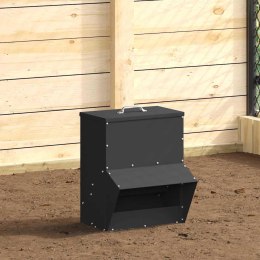 VidaXL Karmnik dla kur Czarny 20 x 25 x 35 cm Stal zimnowalcowana