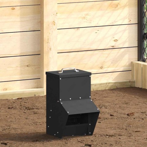 VidaXL Karmnik dla kur Czarny 20 x 25 x 35 cm Stal zimnowalcowana